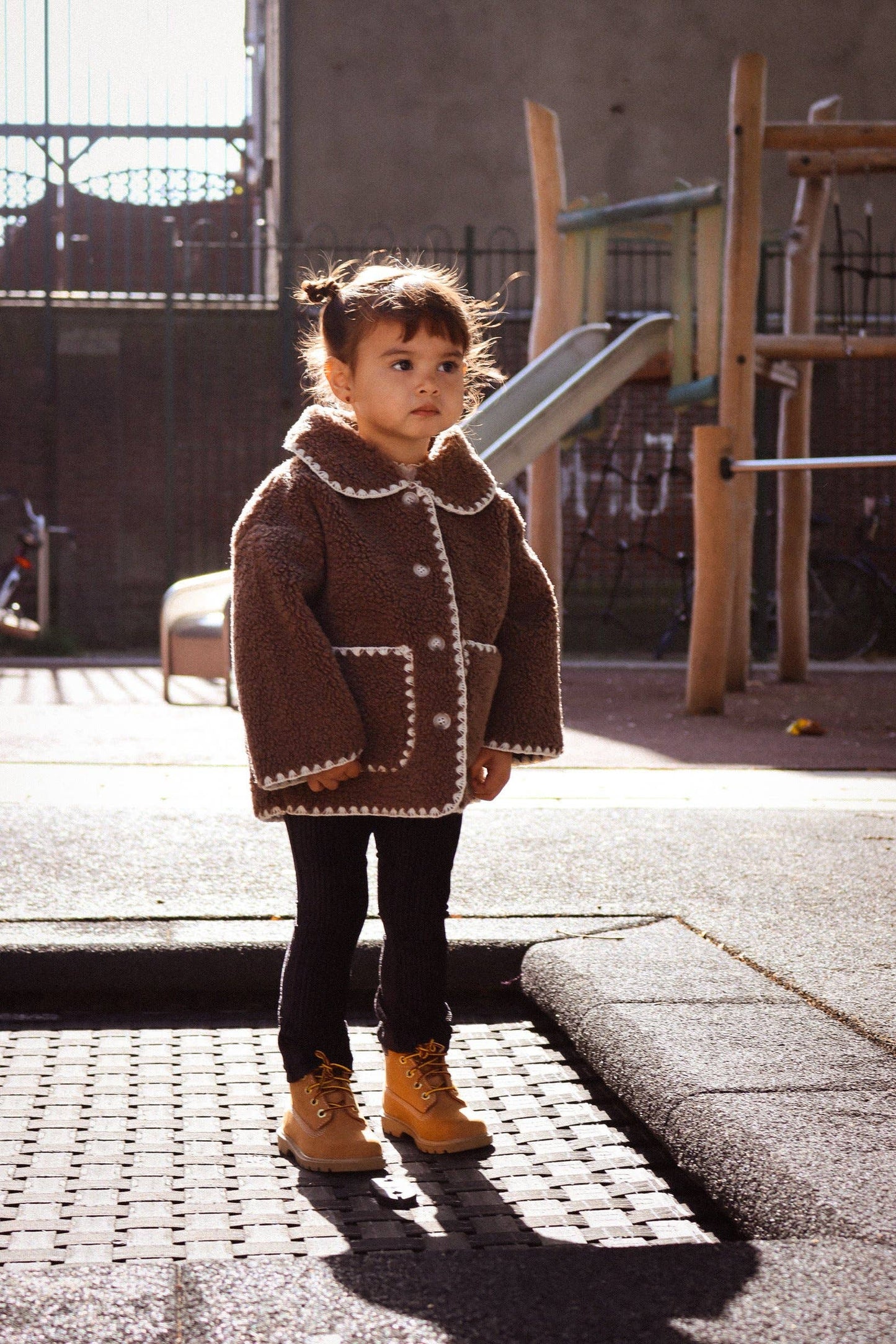 Borg Jacket with Collar (Brown or White)