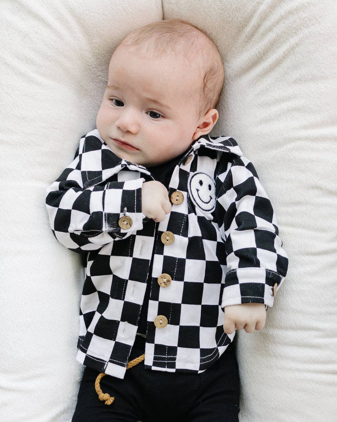 Checkered Shacket Black/White