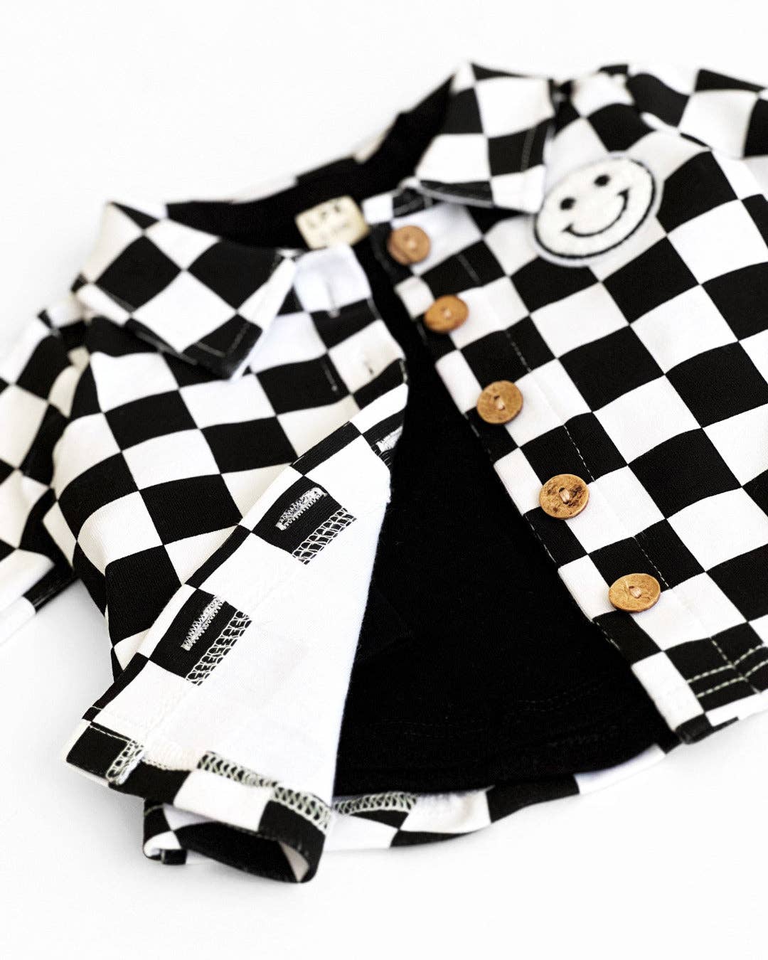 Checkered Shacket Black/White